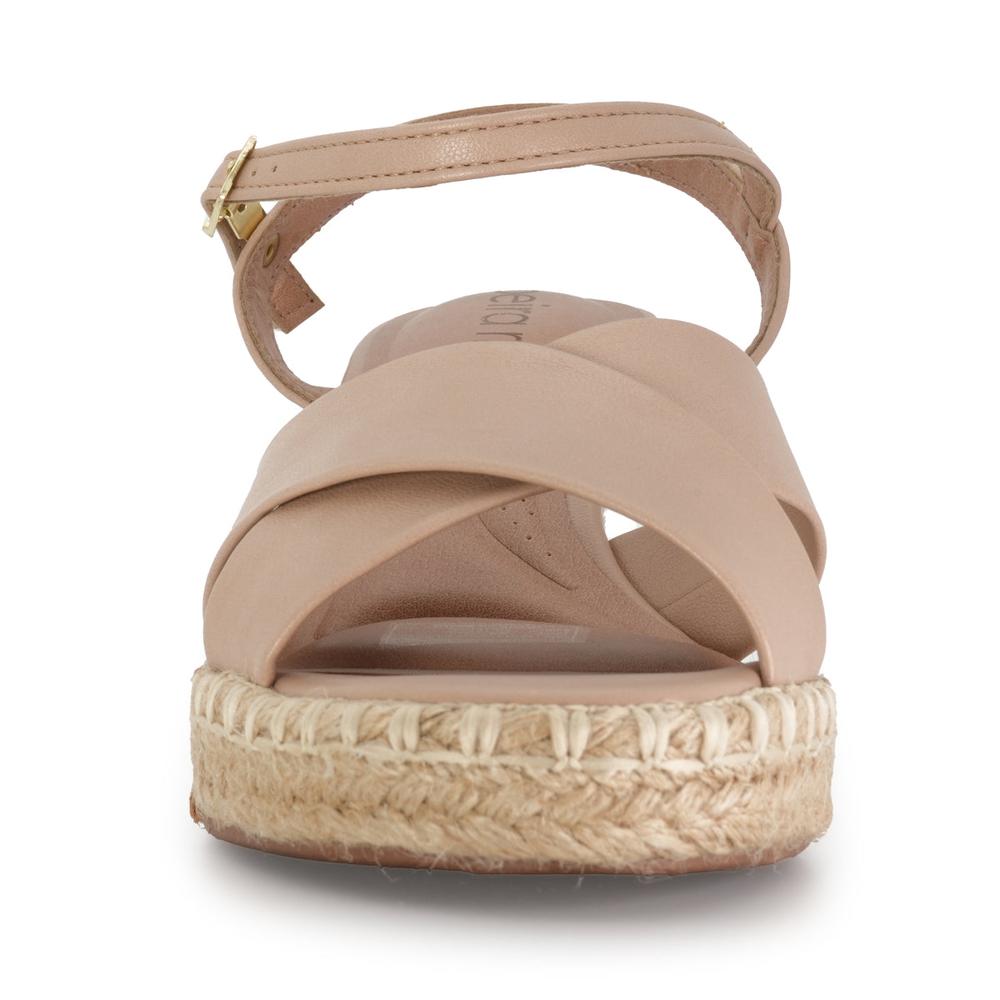 Foto 4 pulgar | Sandalia Tacón Medio Para Mujer Beira Rio Grace Jute Beige