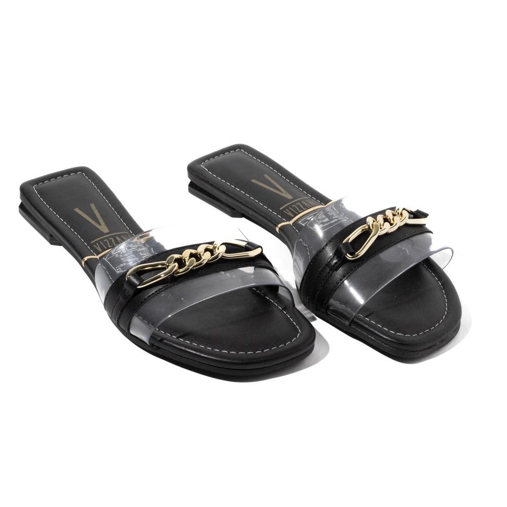 Foto 5 | Sandalias Flat Vizzano Selma Cadena Negras para Mujer
