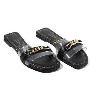 Foto 5 | Sandalias Flat Vizzano Selma Cadena Negras para Mujer