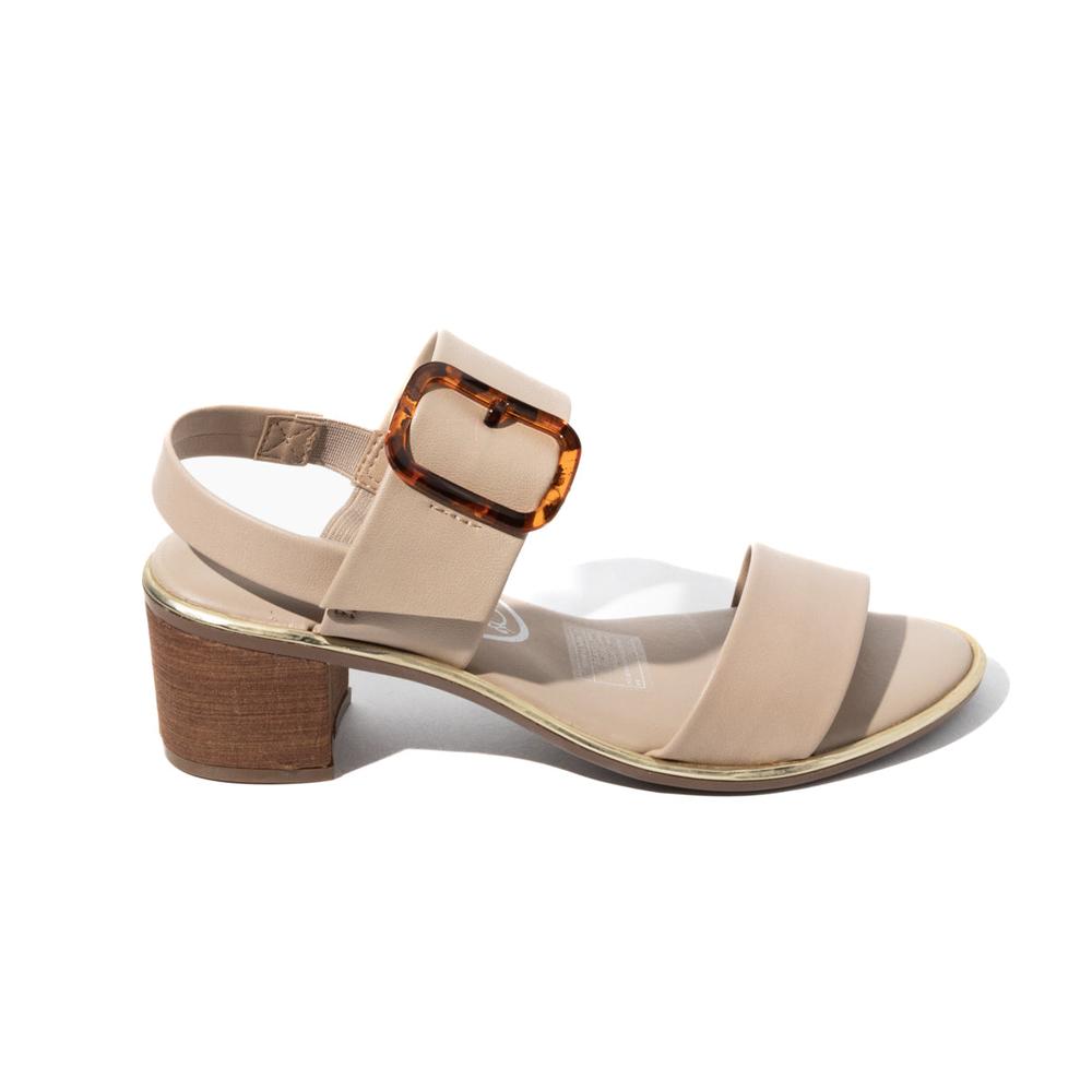 Foto 2 pulgar | Sandalia Tacón Medio Para Mujer Beira Rio Ronda Napa Beige