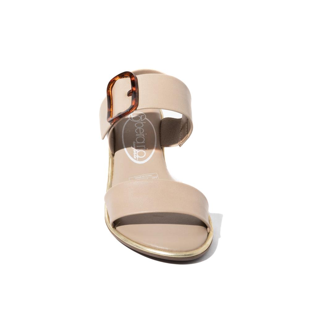 Foto 4 pulgar | Sandalia Tacón Medio Para Mujer Beira Rio Ronda Napa Beige