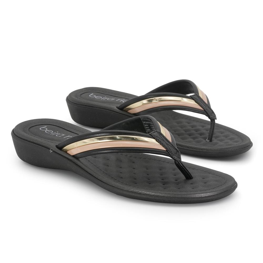 Foto 6 pulgar | Sandalia Tacón Bajo Beira Rio Monique Premium Negro para Mujer