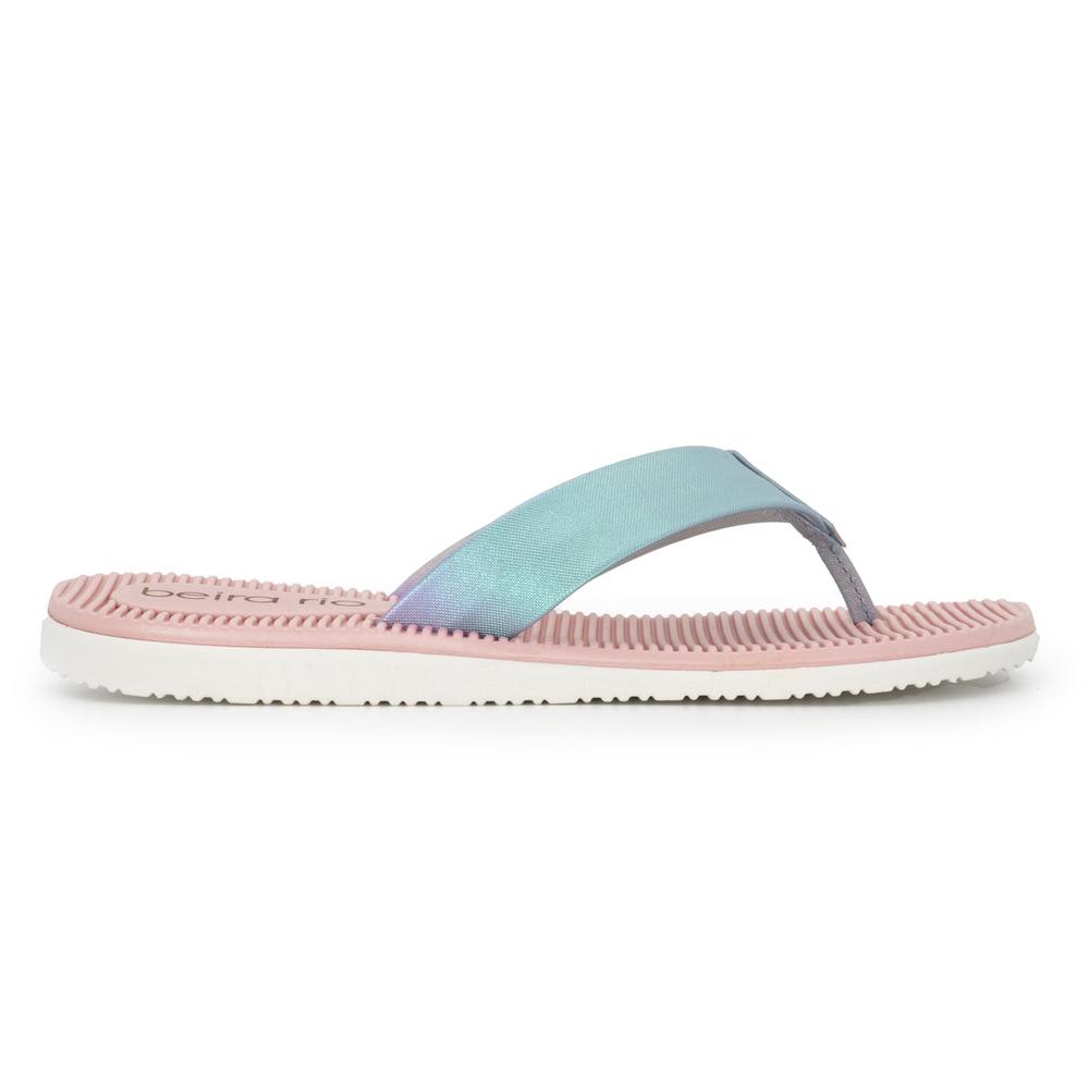 Sandalia Flat Beira Rio Mady Holographic Azul para Mujer