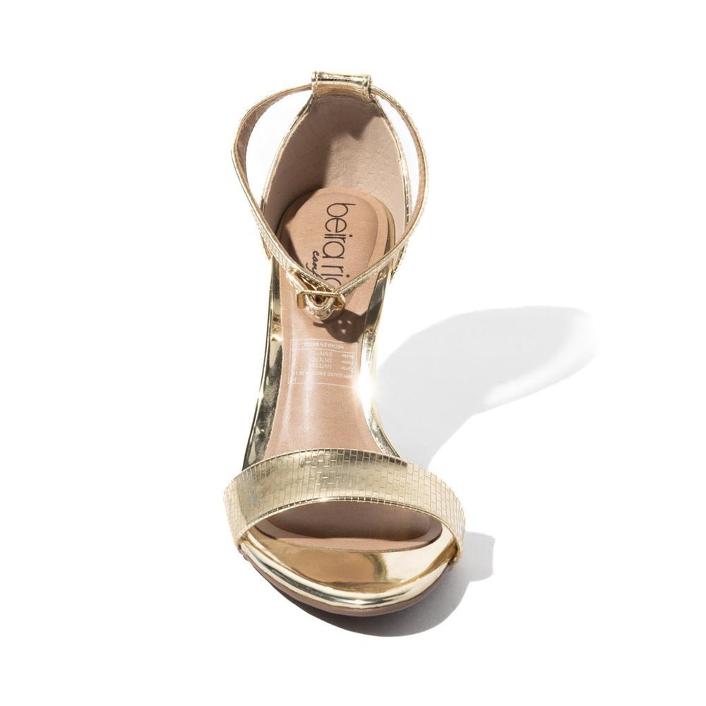 Foto 3 | Sandalia Beira Rio Rosemary Metal Dorado Tacón Alto para Mujer