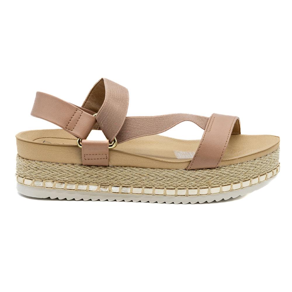 Foto 2 pulgar | Sandalia Plataforma Plana Beira Rio Beige para Mujer