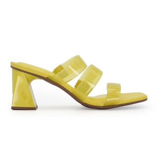 Foto 1 | Sandalia Beira Rio Adeline Vinil Amarillo con Tacón Medio para Mujer