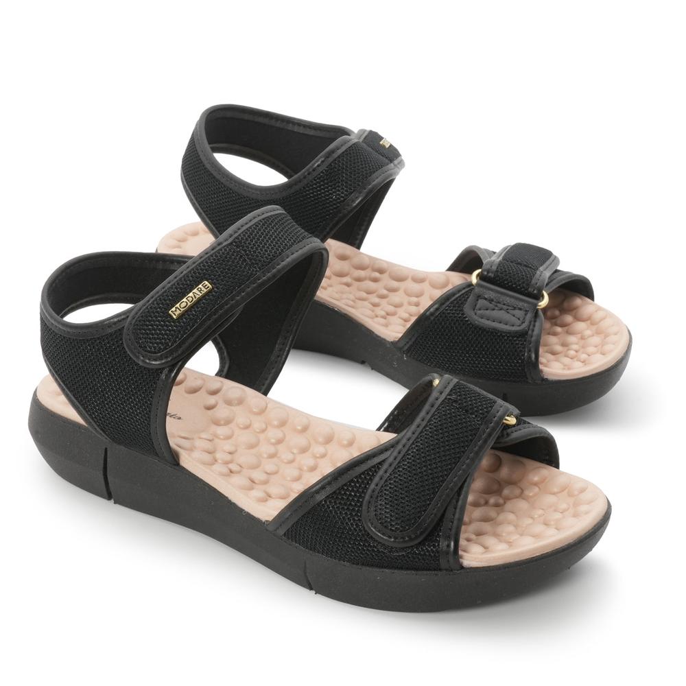 Foto 6 pulgar | Sandalia Plataforma Plana Para Mujer Modare Moana Nylon Negro