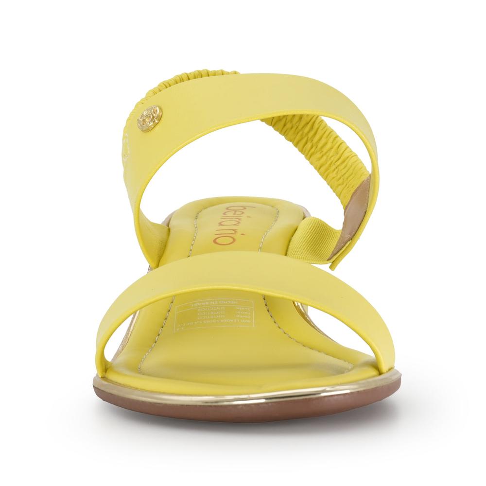 Sandalia Tacón Medio Beira Rio Ronda Metallic Amarillo para Mujer