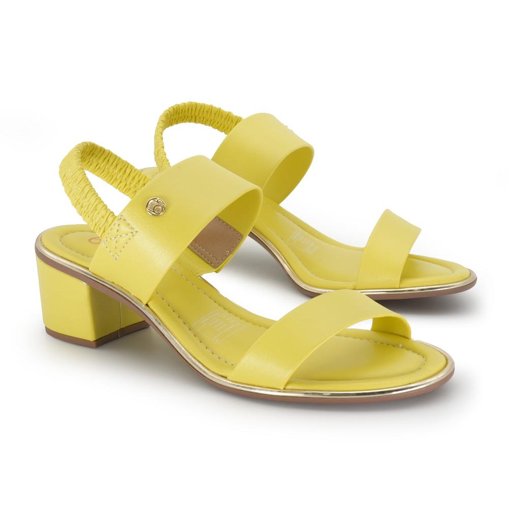 Foto 5 | Sandalia Tacón Medio Beira Rio Ronda Metallic Amarillo para Mujer