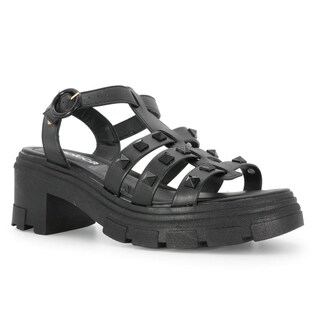 Foto 2 | Sandalias de Tacón Moleca Negras para Mujer