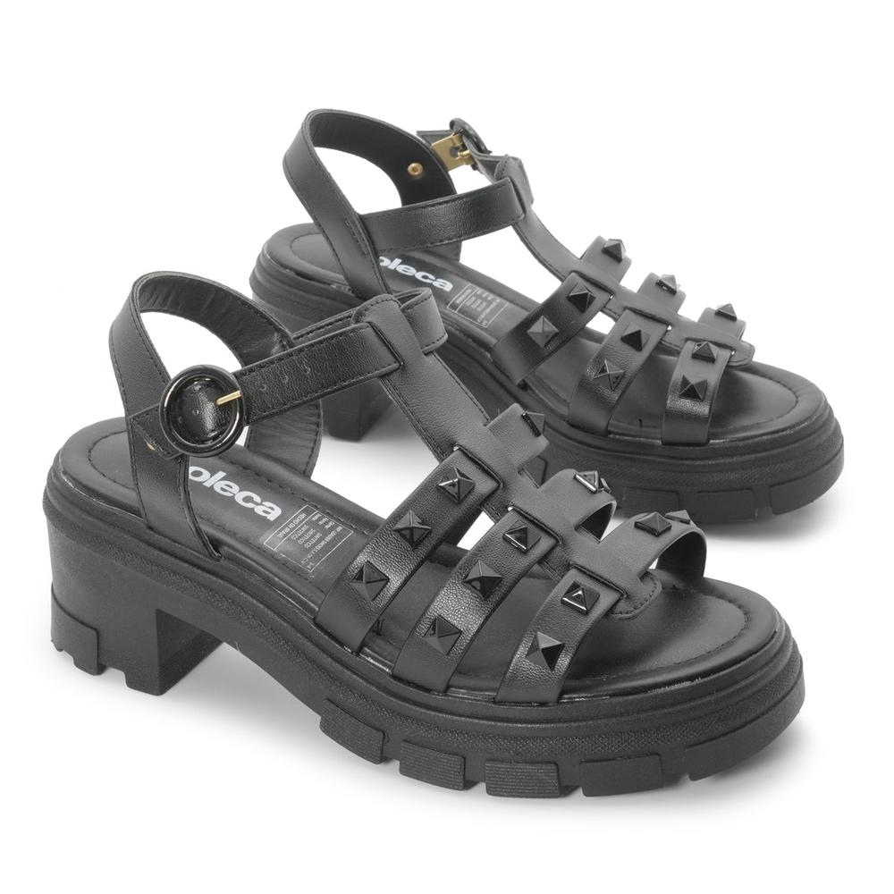Foto 6 pulgar | Sandalias de Tacón Moleca Negras para Mujer