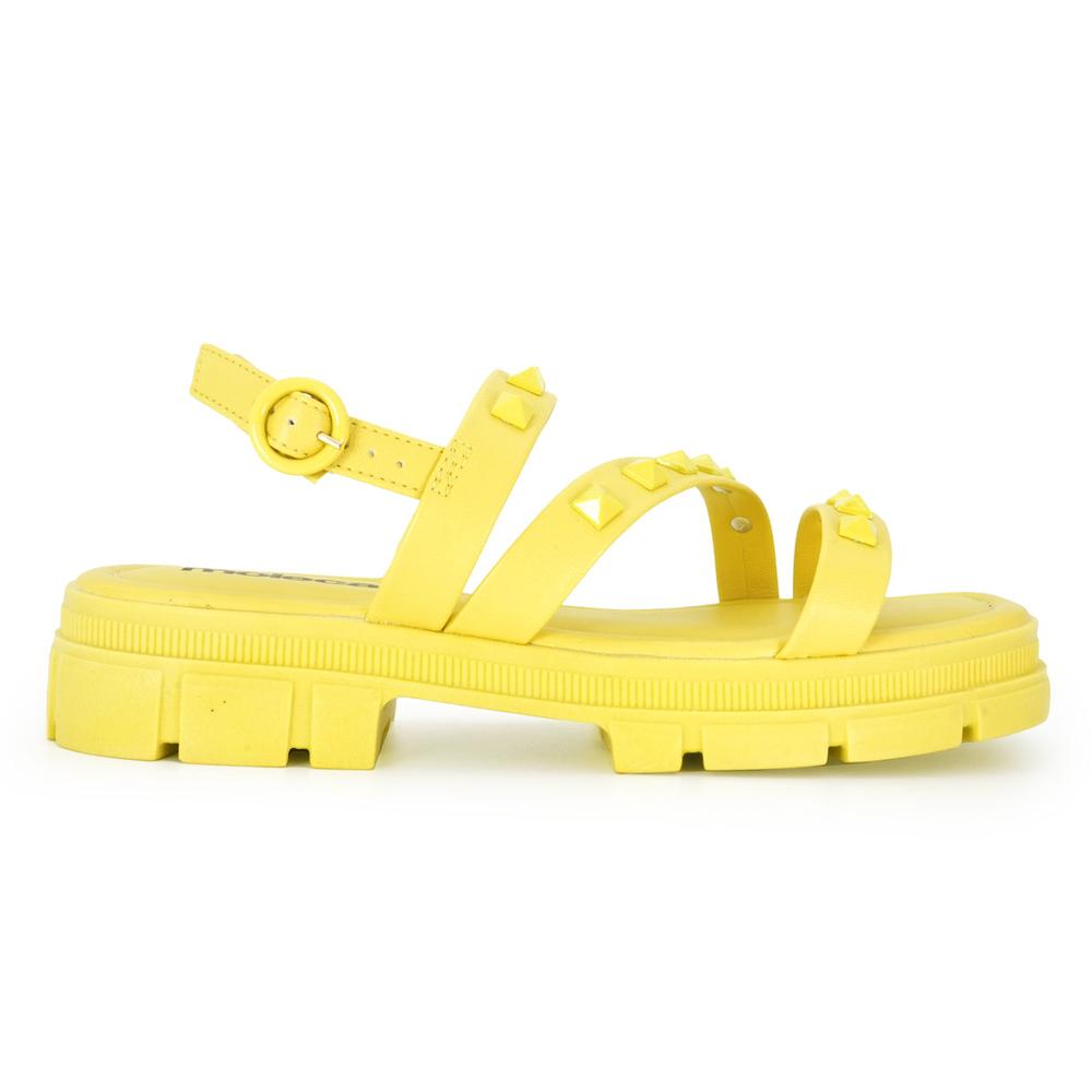 Sandalias Plataforma Plana  Moleca Raven Amarillas para Mujer