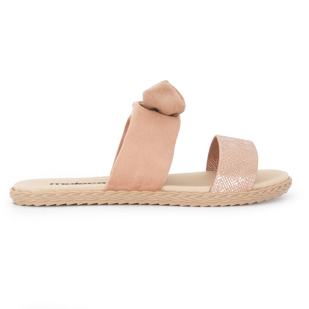 Foto 2 pulgar | Sandalia Flat Moleca Dominica Dúo Beige para Mujer