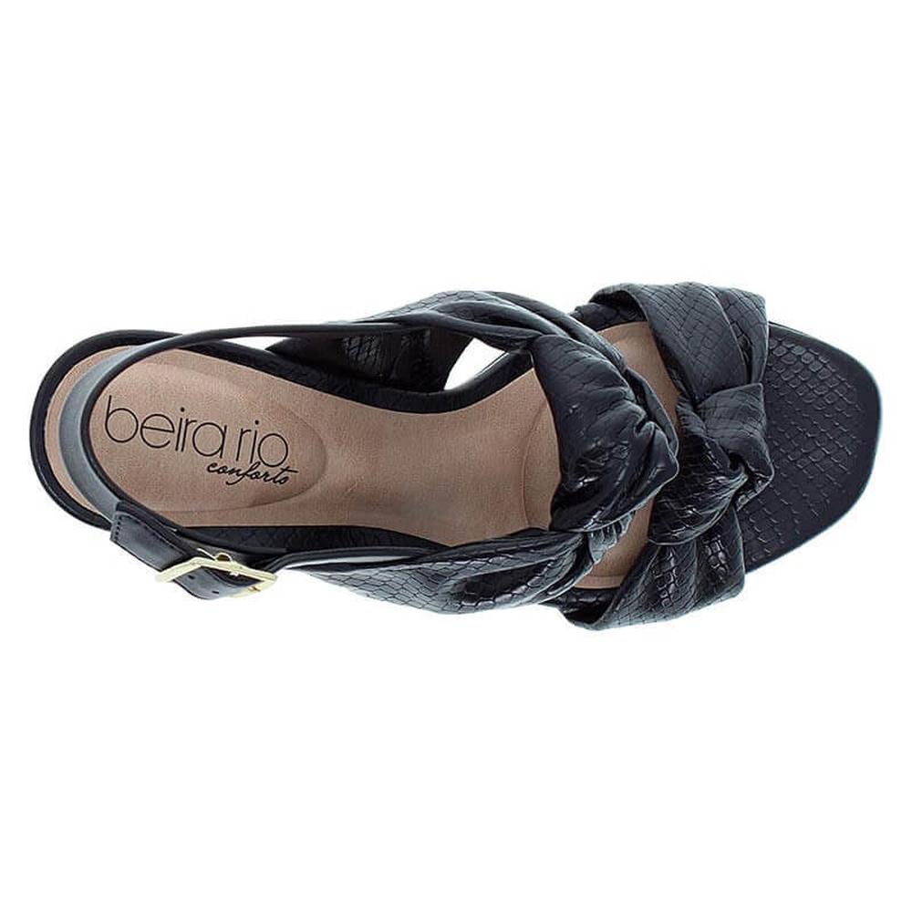 Foto 4 pulgar | Sandalia Tacón Alto Beira Rio Rosita Snake Negro para Mujer