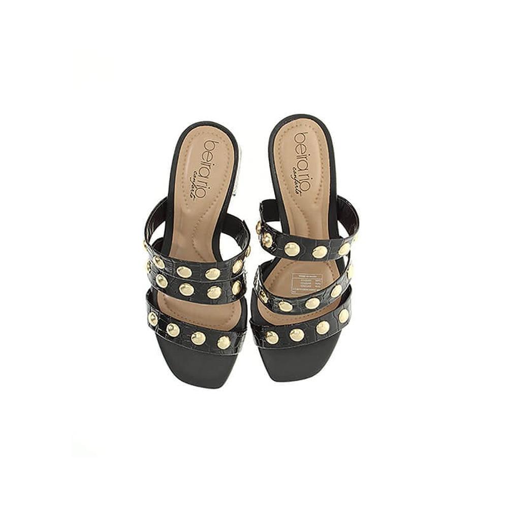 Foto 3 pulgar | Sandalias de Tacón Beira Rio Robina Coco Negras para Mujer
