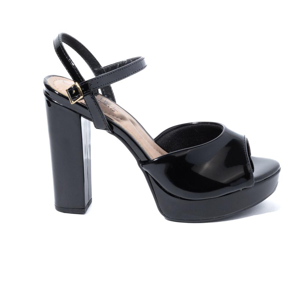 Sandalia Plataforma Beira Rio Rosabella Charol Negro para Mujer