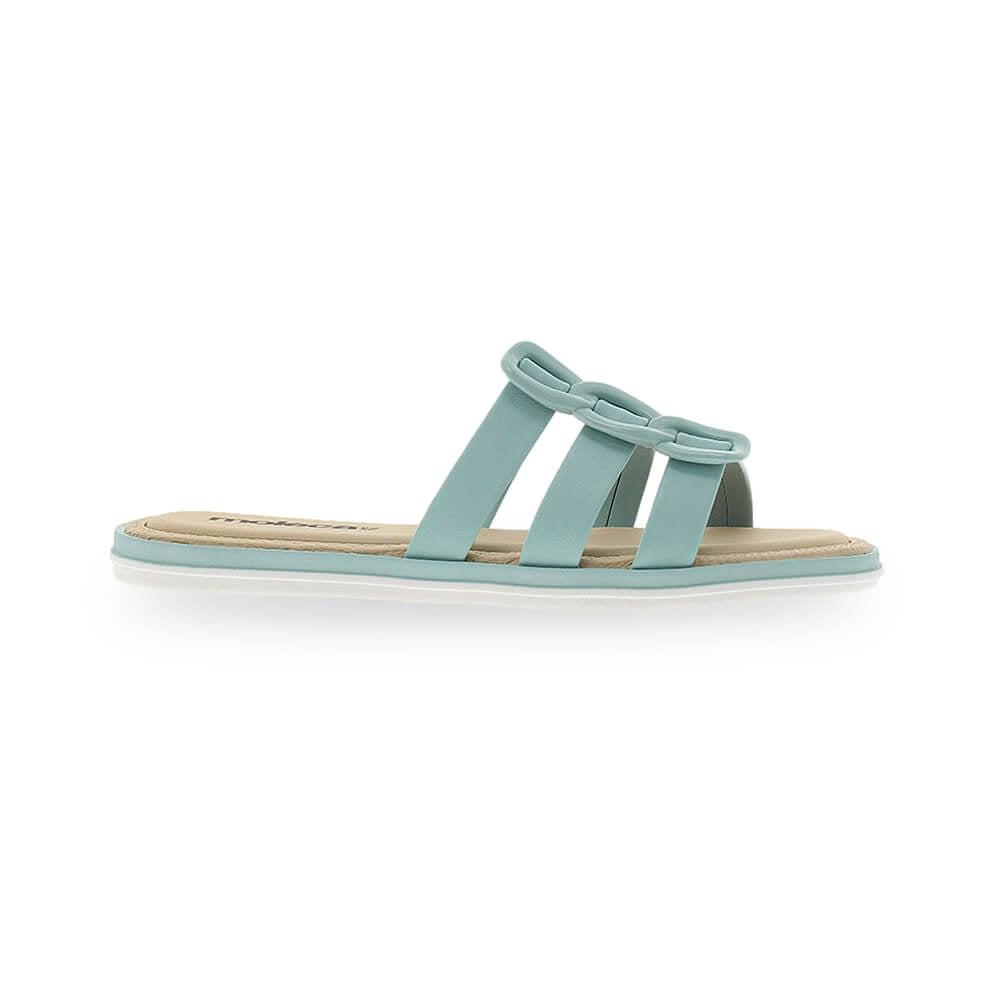 Foto 2 pulgar | Sandalia Flat Moleca Dacil Tri Turquesa para Mujer