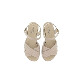 Foto 2 | Sandalias Flat Beira Rio Rita Cruce Beige para Mujer