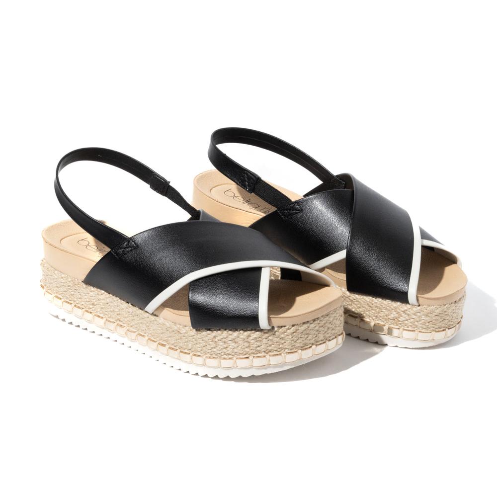 Foto 6 pulgar | Sandalias Plataforma Plana Beira Rio Ragna Pulsera Negras para Mujer