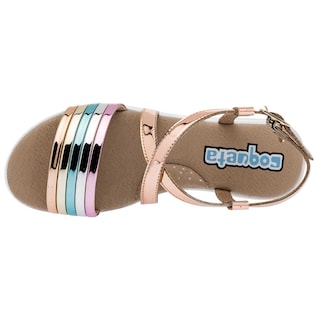 Foto 2 | Coqueta Sandalia Para Mujer Dorado Multicolor, Código 100802-2