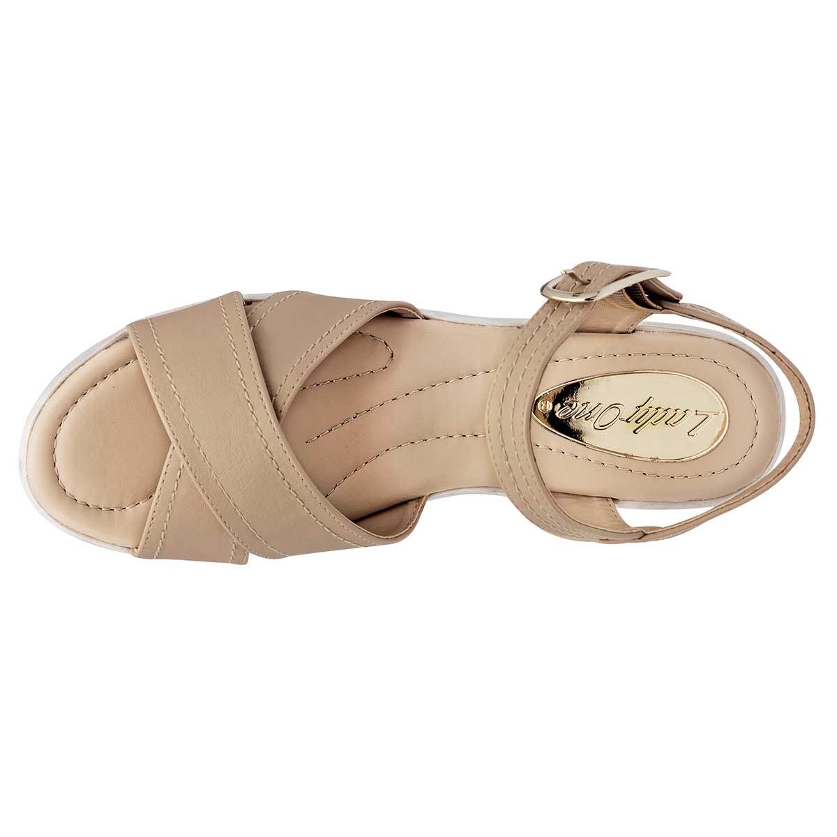 Foto 3 pulgar | Sandalias Lady One Beiges para Mujer