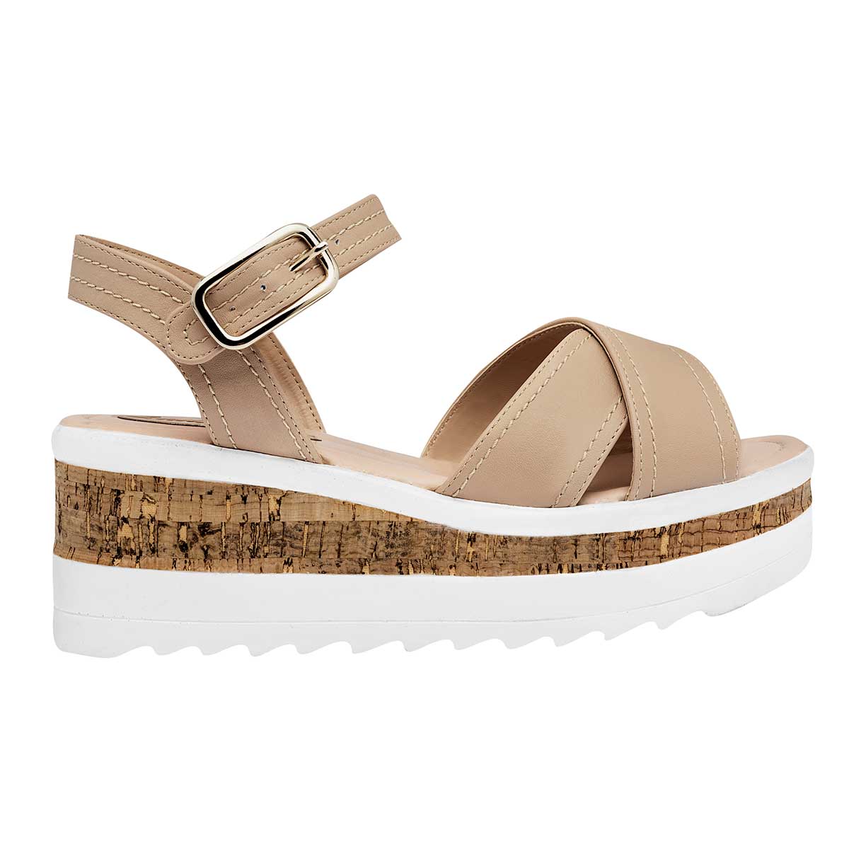 Foto 4 pulgar | Sandalias Lady One Beiges para Mujer
