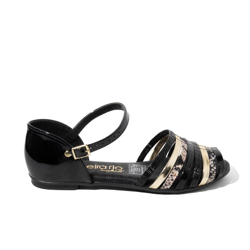 Foto 2 pulgar | Sandalia Flat Beira Rio Romy Franjas Negro Para Mujer