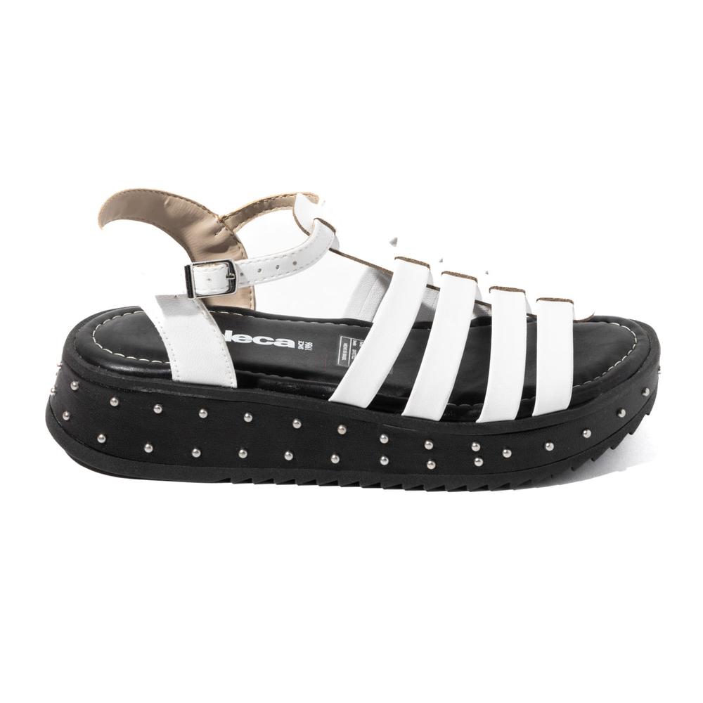 Foto 1 | Sandalia Plataforma Plana para Mujer Moleca 5456.205.9569 Blanca