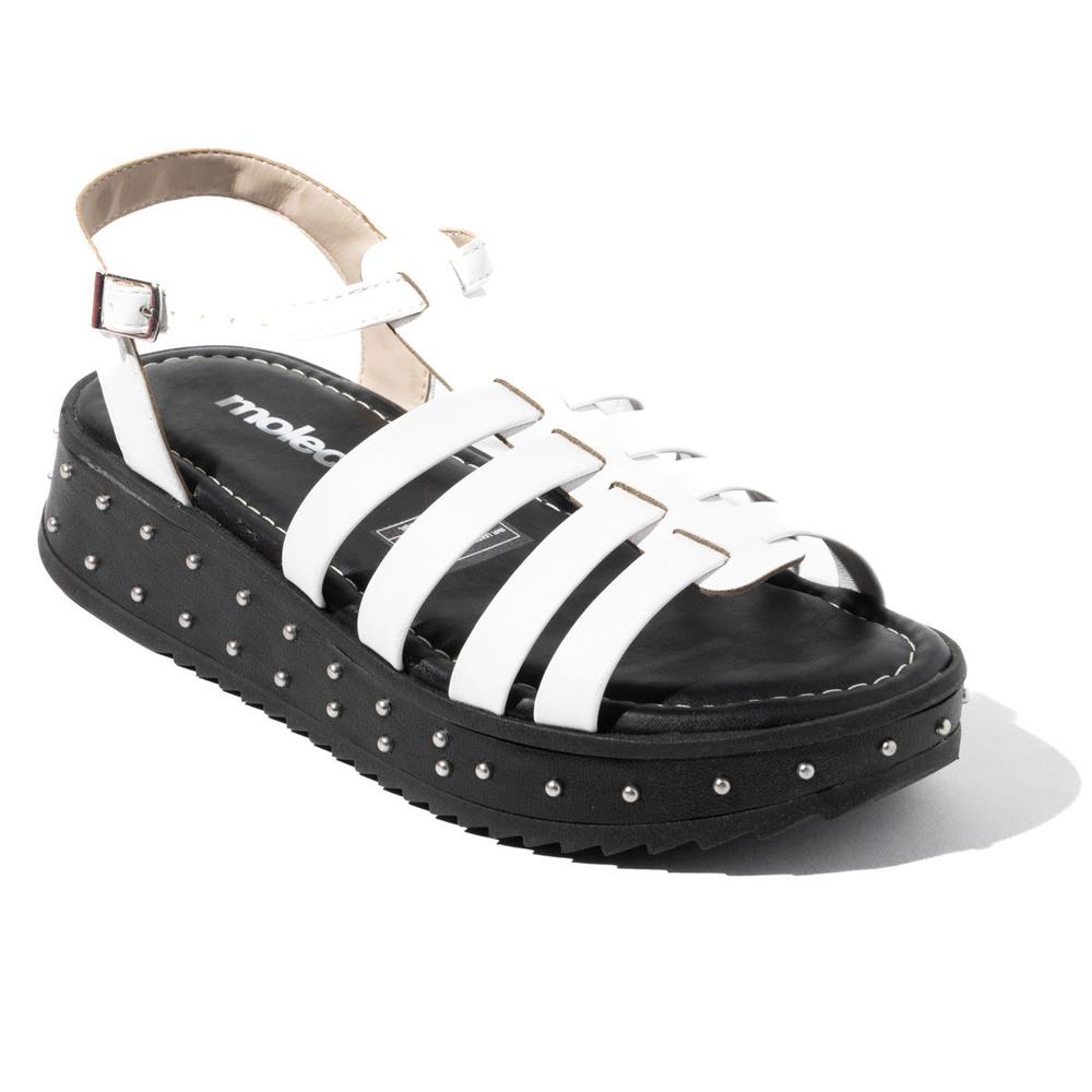 Foto 2 | Sandalia Plataforma Plana para Mujer Moleca 5456.205.9569 Blanca