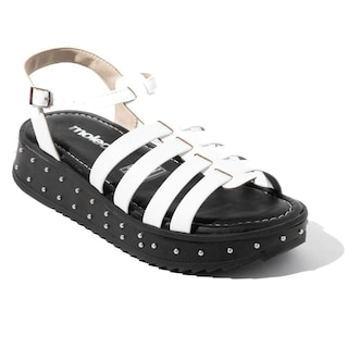 Foto 2 | Sandalia Plataforma Plana para Mujer Moleca 5456.205.9569 Blanca