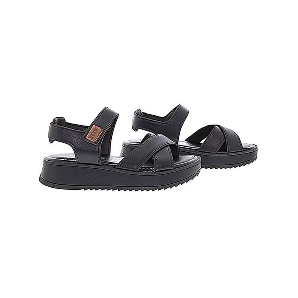Foto 4 pulgar | Sandalia Plataforma Plana Modare Dayami Cruzado Negro para Mujer