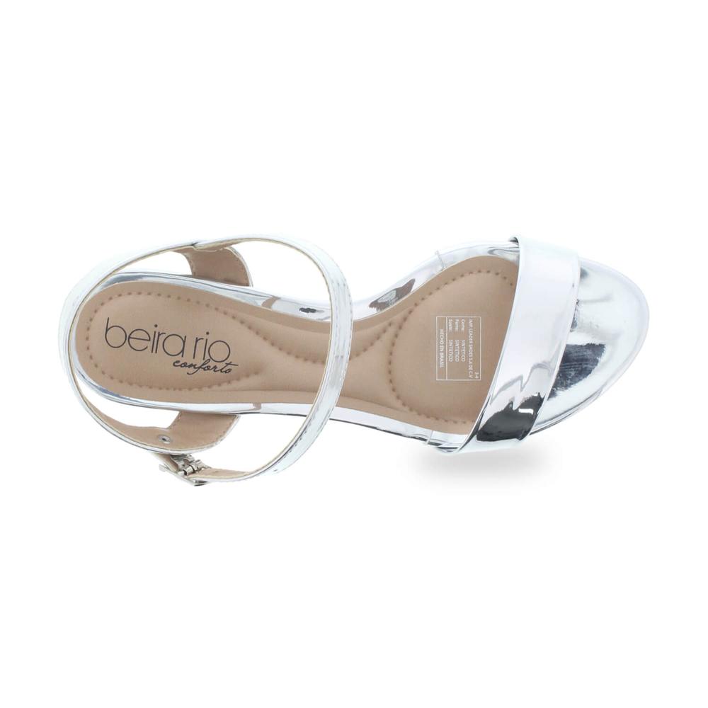 Foto 4 pulgar | Sandalias de Tacón  Beira Rio Reas Met Plateadas para Mujer