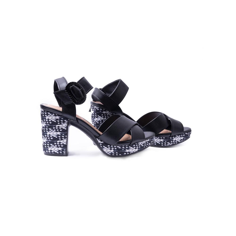 Foto 3 | Sandalias de Tacón Beira Rio Negras para Mujer