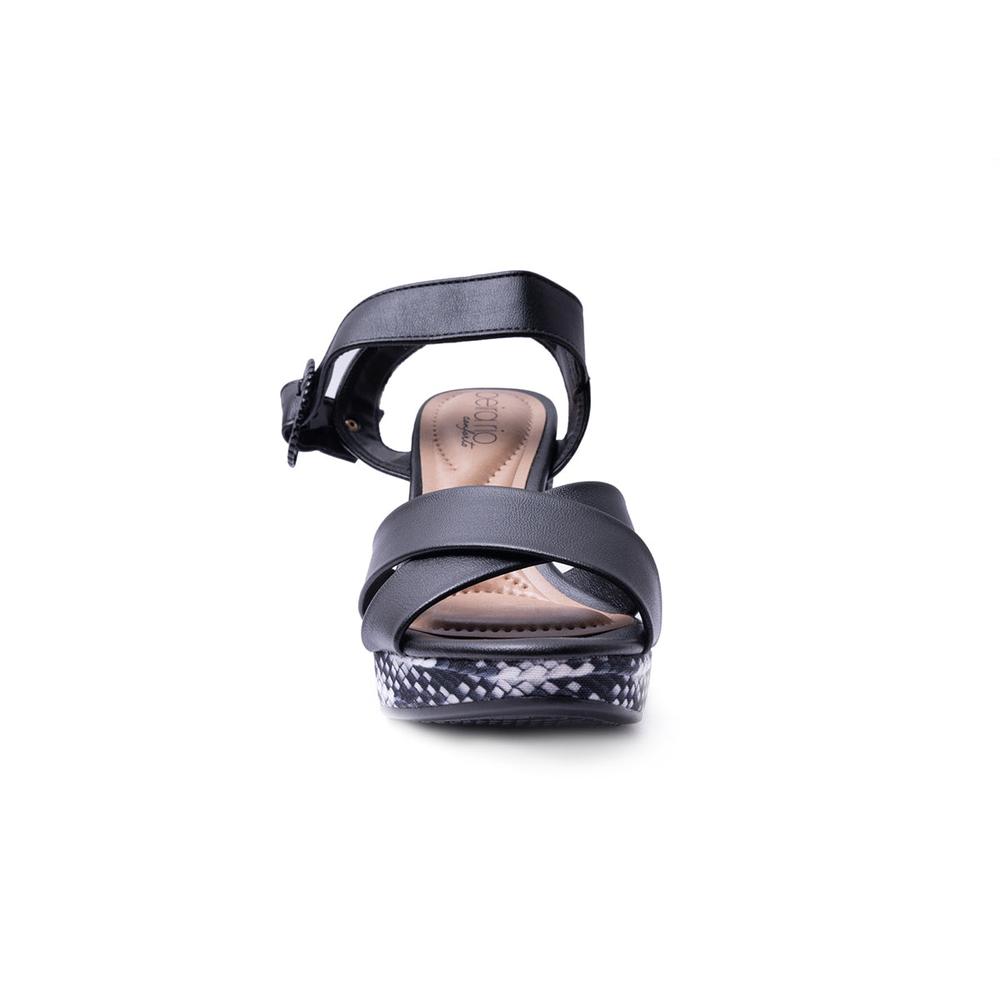 Foto 5 pulgar | Sandalias de Tacón Beira Rio Negras para Mujer