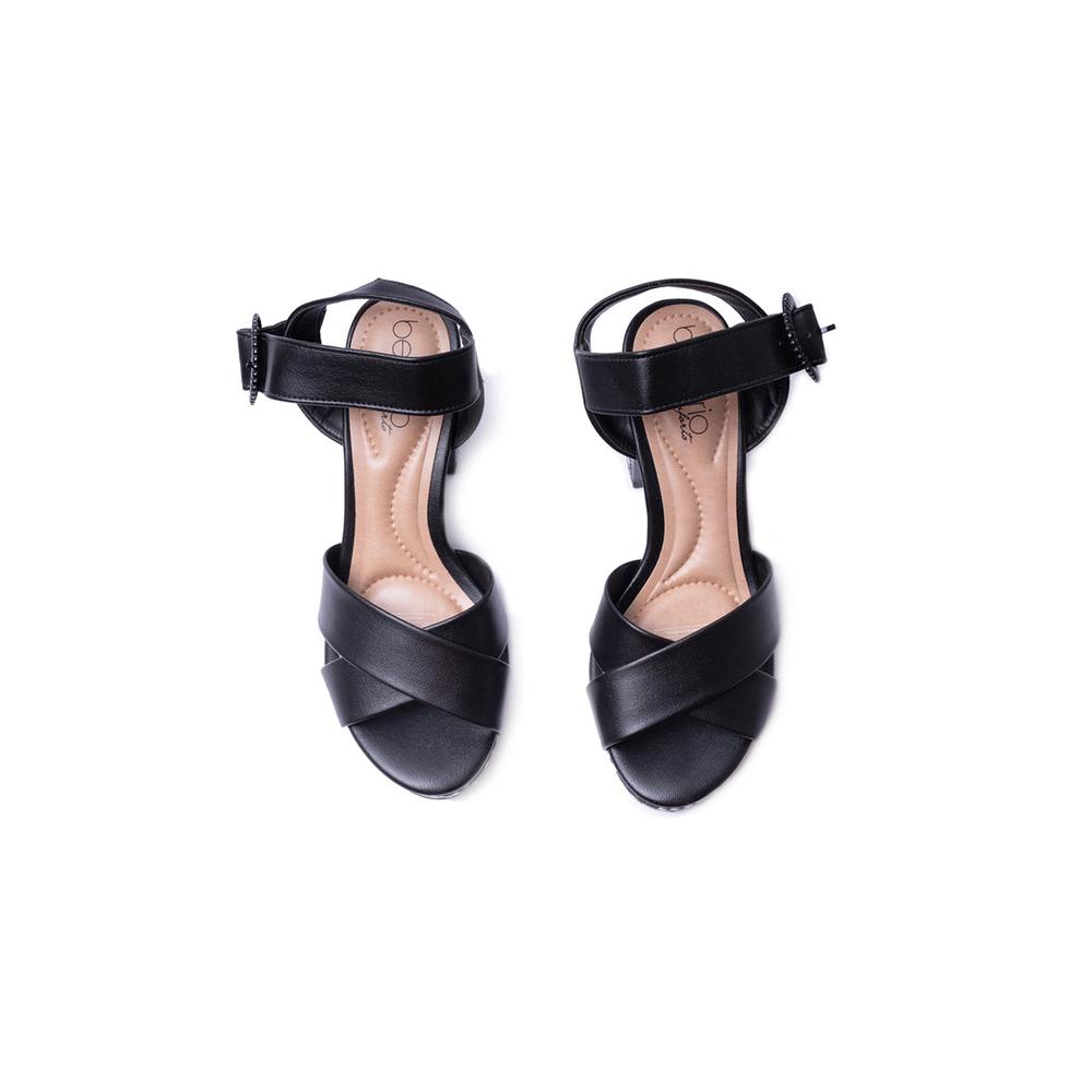 Foto 7 pulgar | Sandalias de Tacón Beira Rio Negras para Mujer