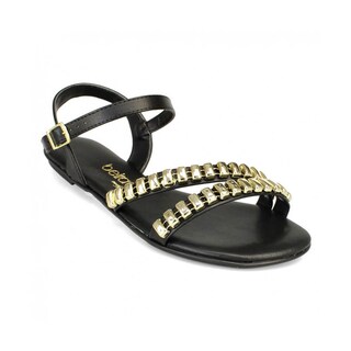 Foto 2 | Sandalia Flat Para Mujer Beira Rio Rossella Tren Negro