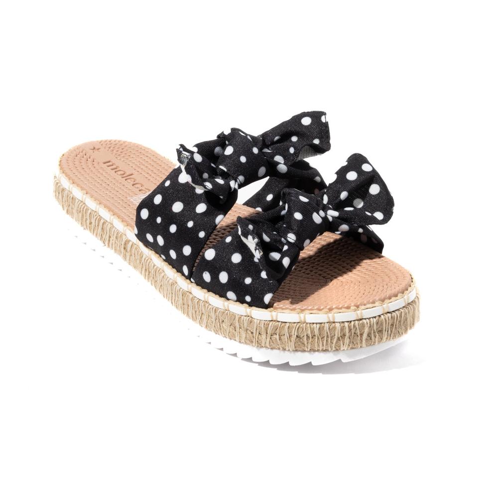 Sandalia Flat Moleca Negra para Mujer