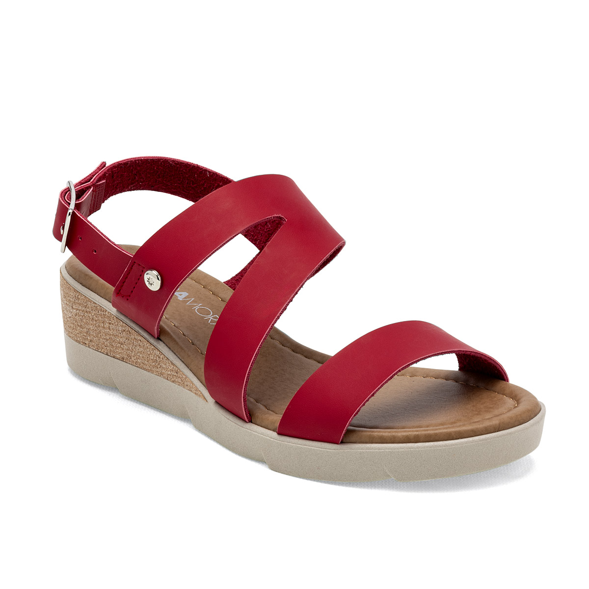 Foto 2 pulgar | Sandalias Moramora 125496-e Rojas para Mujer