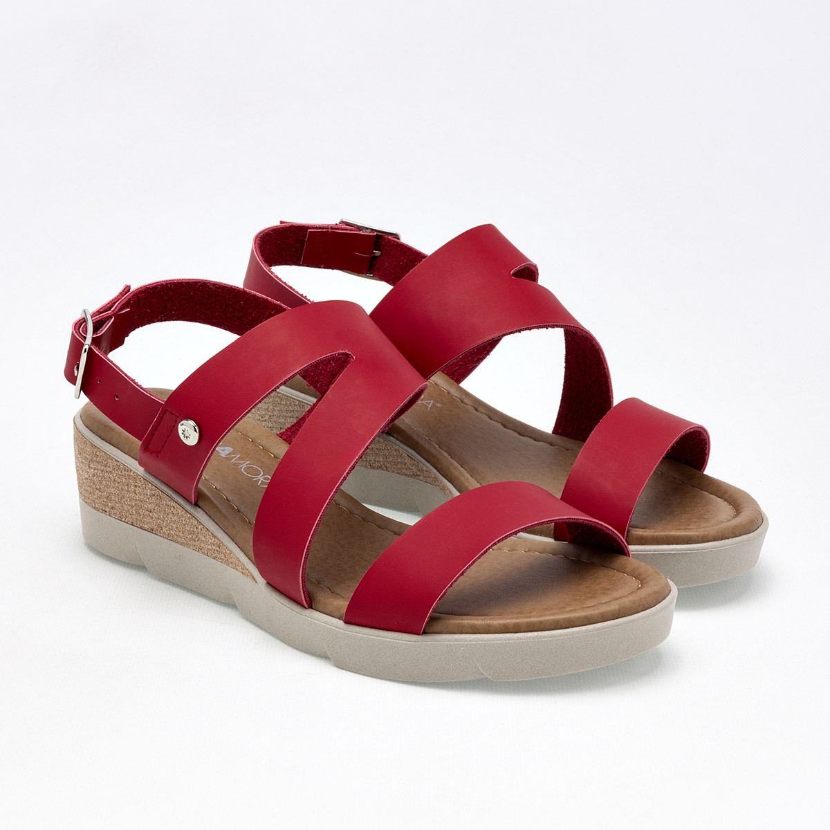Foto 2 | Sandalias Moramora 125496-e Rojas para Mujer