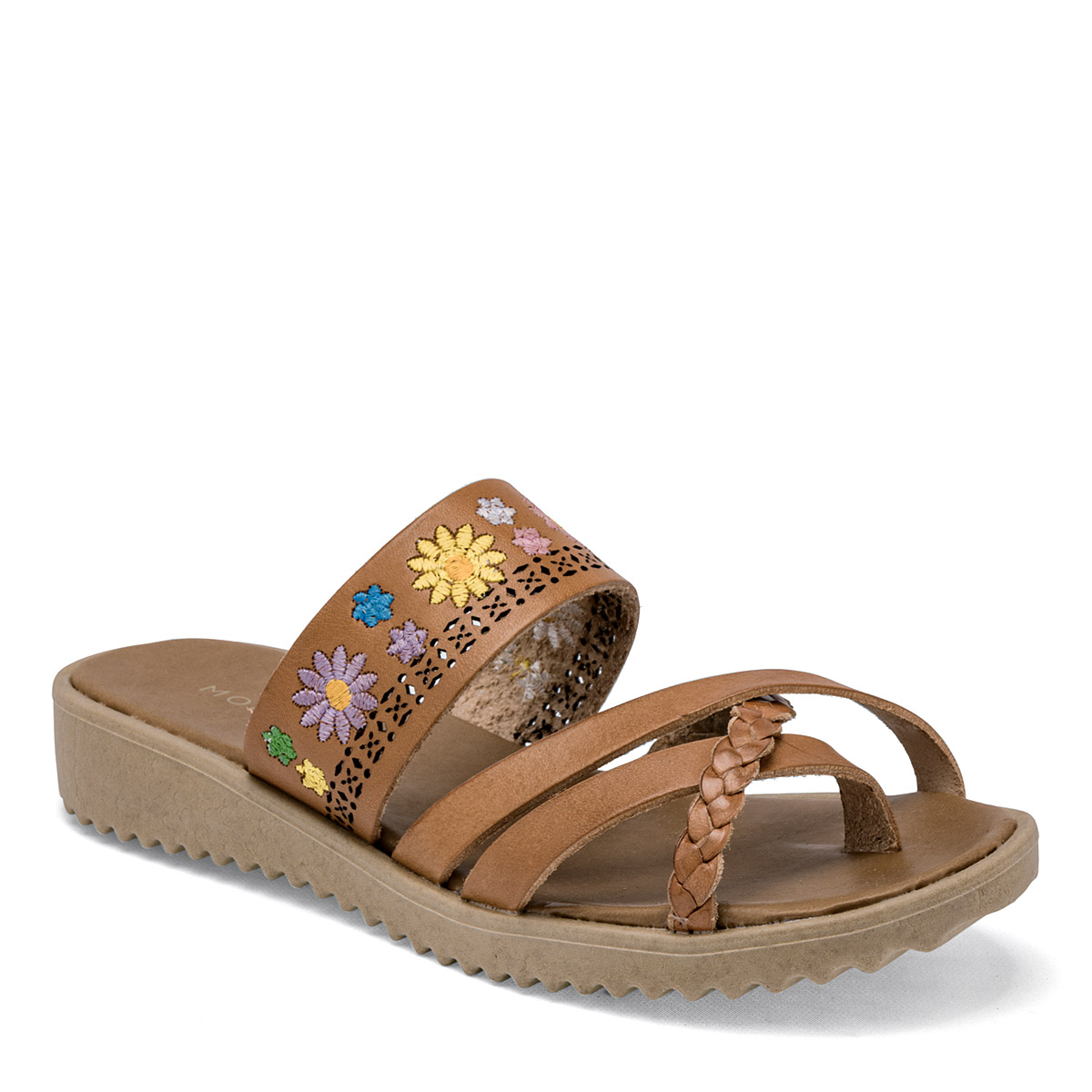 Foto 2 pulgar | Sandalias Mora Tierra Camel Multicolor para Mujer