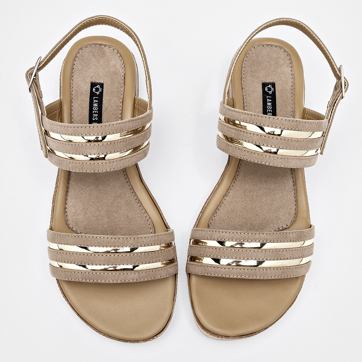 Foto 3 | Sandalias Lambers & Sheeps Beiges para Mujer