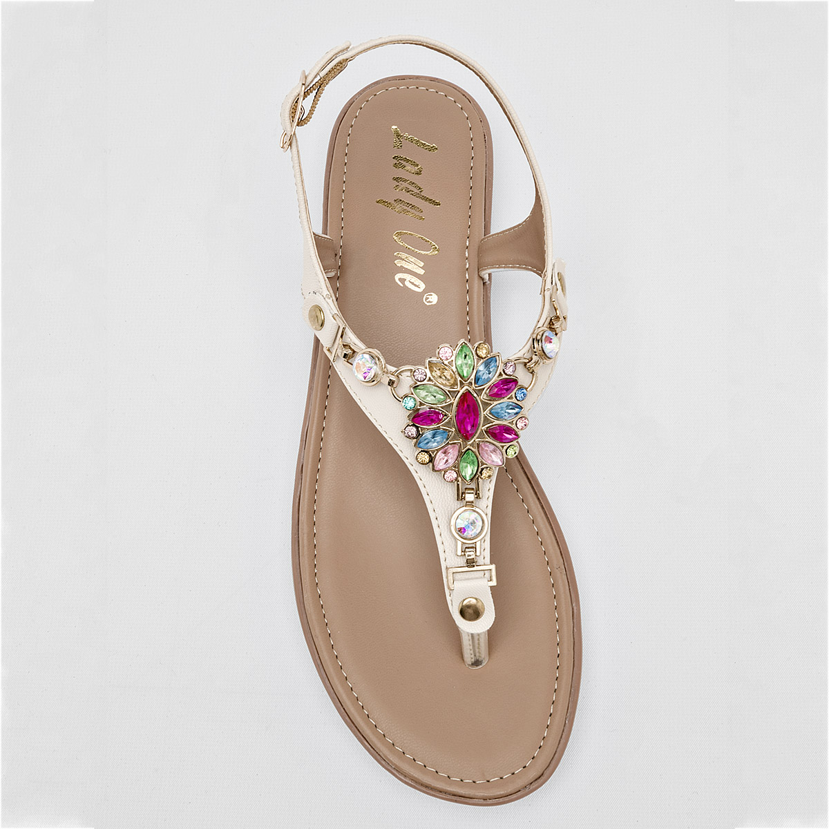 Foto 3 pulgar | Sandalias Lady One 126336-e Beige para Mujer