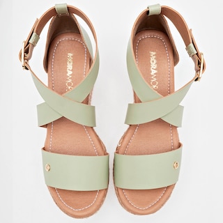 Foto 3 | Sandalias para Mujer Moramora Verdes de Plataforma
