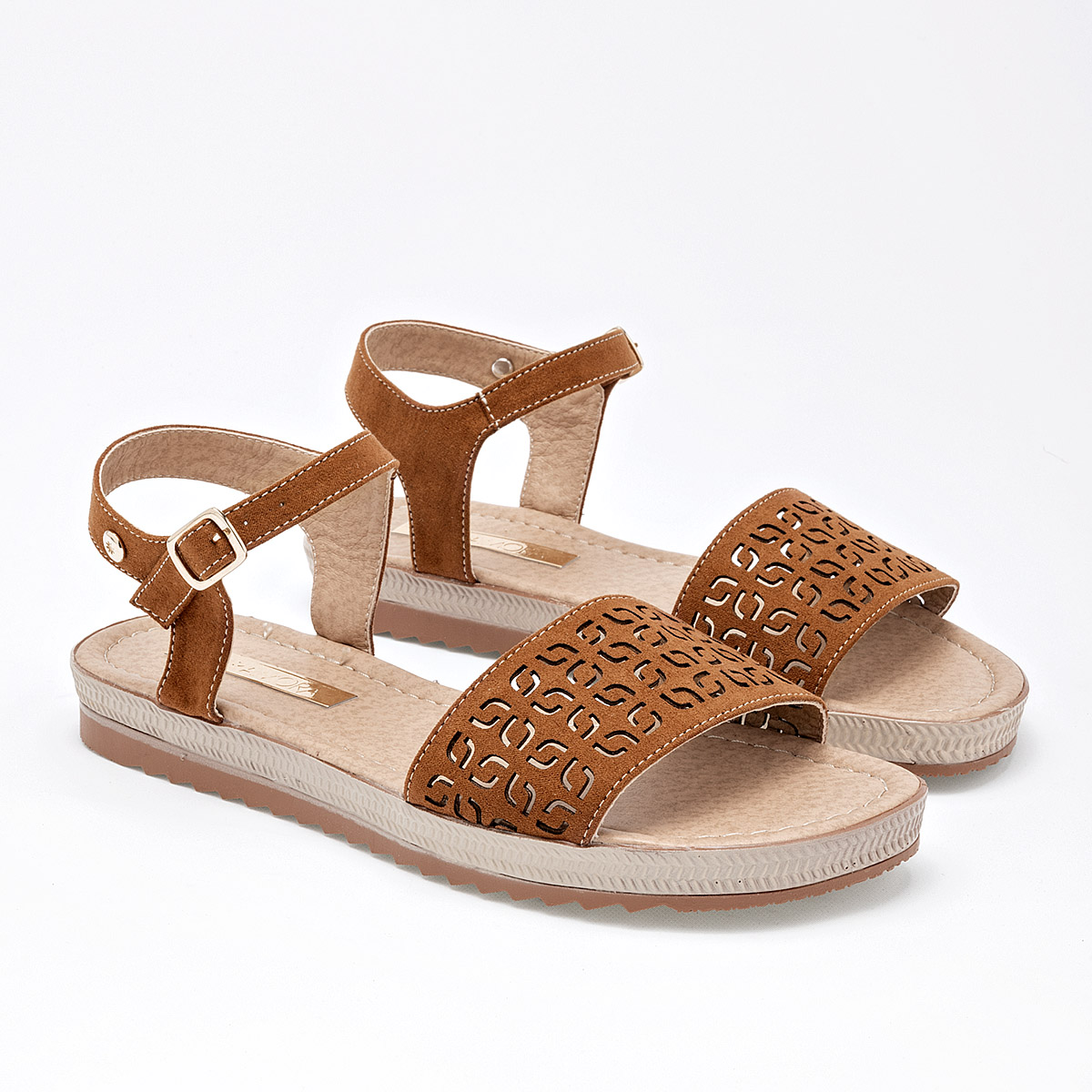 Foto 3 pulgar | Sandalias Moramora 126384-e Camel para Mujer