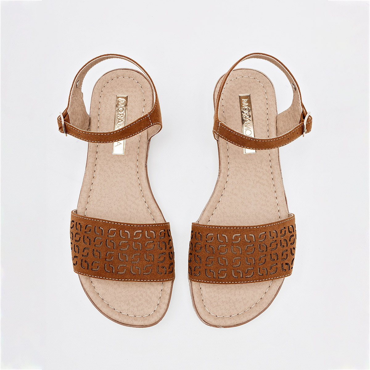Foto 4 pulgar | Sandalias Moramora 126384-e Camel para Mujer