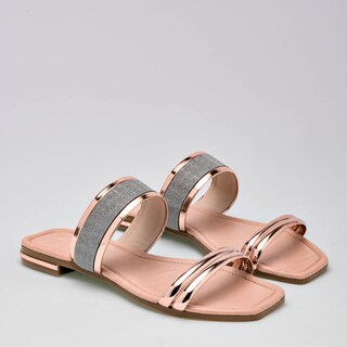 Foto 2 | Sandalias para Mujer Celex Doradas con Rosa
