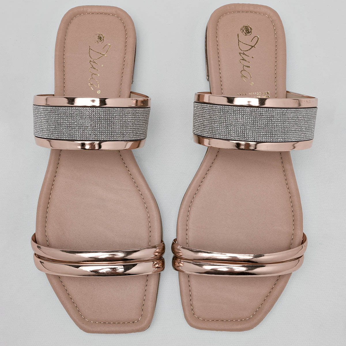 Foto 4 pulgar | Sandalias para Mujer Celex Doradas con Rosa