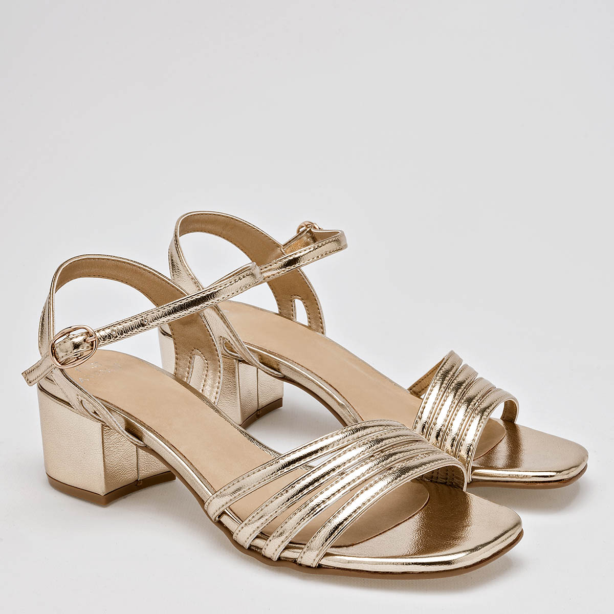 Foto 3 pulgar | Sandalias de Tacón First Avenue Doradas para Mujer