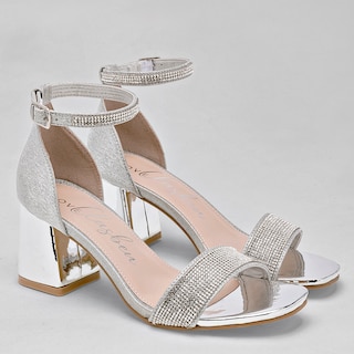 Foto 2 | Zapatillas de Fiesta Clasben para Mujer Plateadas