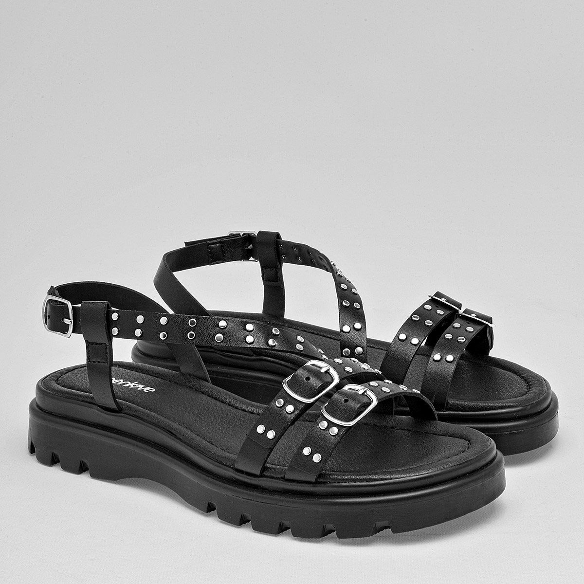 Foto 3 pulgar | Sandalias Green Love 125219-e Negras para Mujer